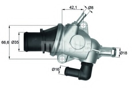 Термостат, охлаждающая жидкость MAHLE / KNECHT TI12588 (фото 1)