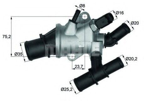 Термостат системи охолодження MAHLE MAHLE / KNECHT TI16288 (фото 1)