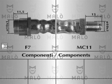 Шланг гальмівний MALO 80236 (фото 1)