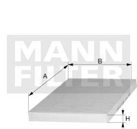 Фільтр повітря салону, вугільний Z POLIFENOLEM -FILTER MANN FP24024