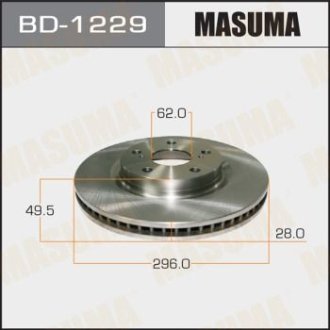 Диск тормозной передний (кратно 2) Toyota Auris (10-18), Camry (06-17) (BD-1229) MASUMA BD1229