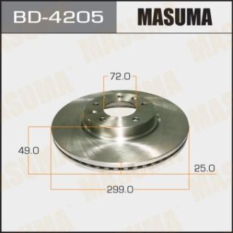 Диск тормозной передний (кратно 2) Mazda 6 (07-12) (BD-4205) MASUMA BD4205