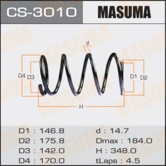 Пружина подвески передняя Mitsubishi Outlander (08-14) (CS-3010) MASUMA CS3010 (фото 1)