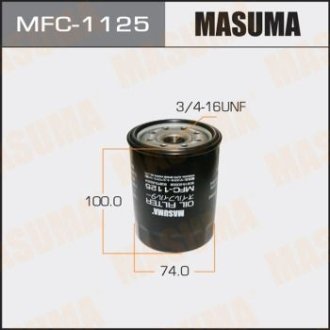 Фильтр масляный Toyota FJ Cruiser (06-09), Land Cruiser (-12), Land Cruiser Prado (05-09), Sequoia (00-09) 4.0, 4.7 (MFC-1125) MASUMA MFC1125 (фото 1)