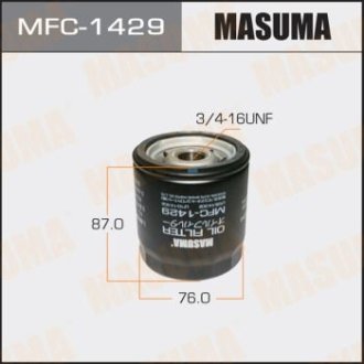 Фильтр масляный Ford Fiesta (02-), Focus (05-), Mondeo (07-)/ Mazda CX-7 (09-12), 3 (08-), 6 (03-12) (MFC-1429) MASUMA MFC1429 (фото 1)