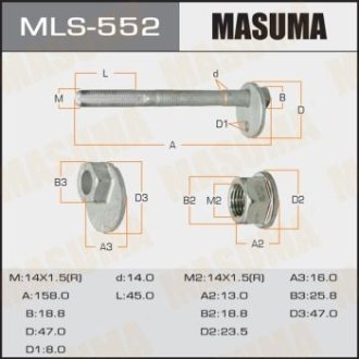 Болт развальный Lexus GX 470 (02-09)/ Toyota Tacoma (04-15) (MLS-552) MASUMA MLS552