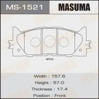 Колодки тормозные передн Toyota Camry (06-) (MS-1521) MASUMA MS1521 (фото 1)