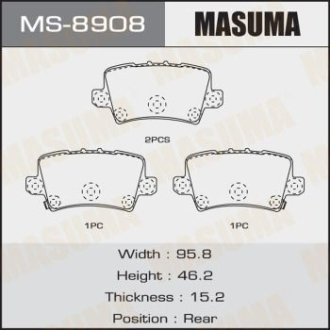 Колодки тормозные задн Honda Civic (06-12) MASUMA MS-8908