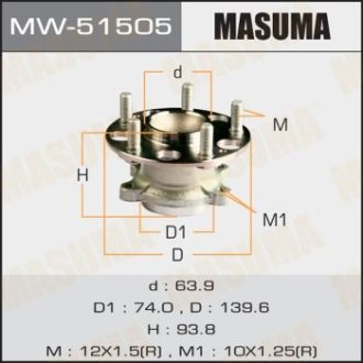 Ступица колеса задн ACCORD / SL9 (MW-51505) MASUMA MW51505