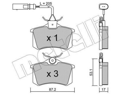 Комплект гальмівних колодок Metelli 2201003