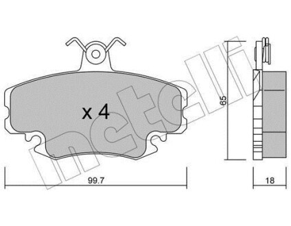 Комплект тормозных колодок, дисковый механизм Metelli 2201200