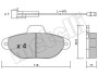 Комплект гальмівних колодок з 4 шт. дисків Metelli 2201590 (фото 1)