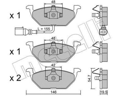 Комплект гальмівних колодок Metelli 2202112