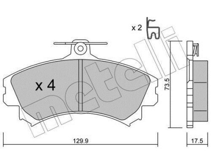 Комплект тормозных колодок, дисковый механизм Metelli 2202161