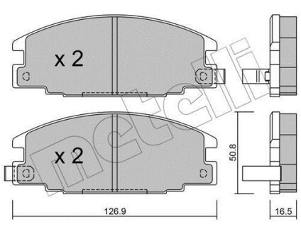 Гальмівні колодки, дискове гальмо (набір) Metelli 2202440 (фото 1)