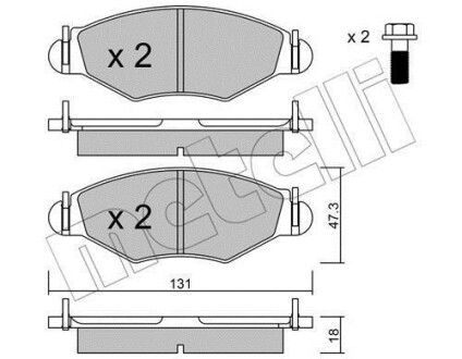 Комплект тормозных колодок, дисковый механизм Metelli 2202541 (фото 1)