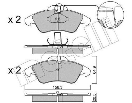 Комплект тормозных колодок (дисковых) Metelli 2202561 (фото 1)