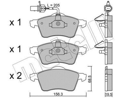 Комплект гальмівних колодок (дискових) Metelli 2202631