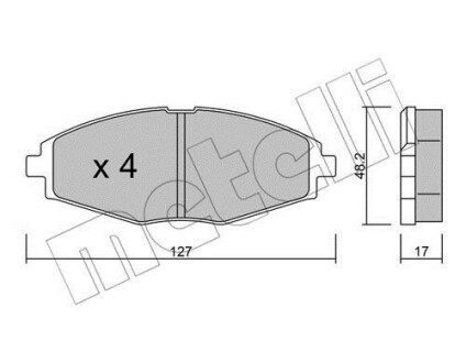 Комплект тормозных колодок, дисковый механизм Metelli 2202930