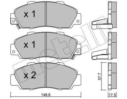 Комплект тормозных колодок (дисковых) Metelli 2202980