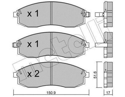 Комплект тормозных колодок (дисковых) Metelli 2203060