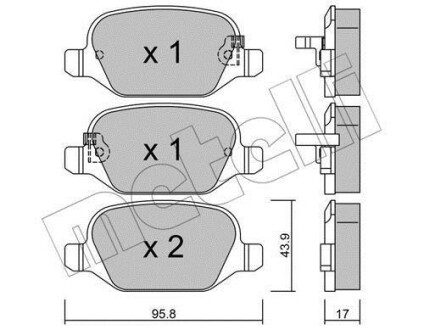 Комплект тормозных колодок (дисковых) Metelli 2203244