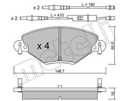 Комплект гальмівних колодок (дискових) Metelli 2203310