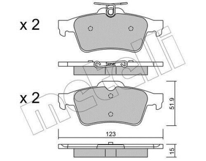 Комплект тормозных колодок (дисковых) Metelli 22-0337-3