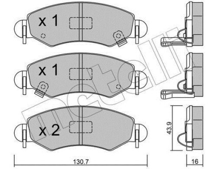 Комплект тормозных колодок (дисковых) Metelli 2203391