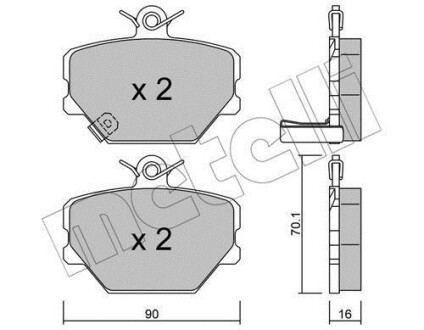 Комплект гальмівних колодок (дискових) Metelli 2203410