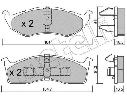 Комплект тормозных колодок (дисковых) Metelli 2203560