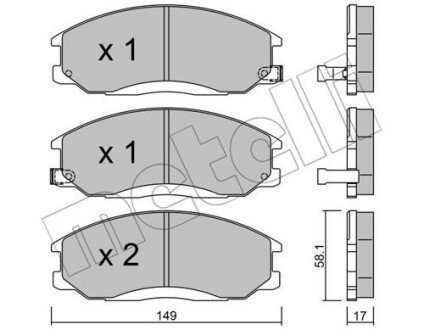 Комплект тормозных колодок из 4 шт. дисков Metelli 2203640 (фото 1)