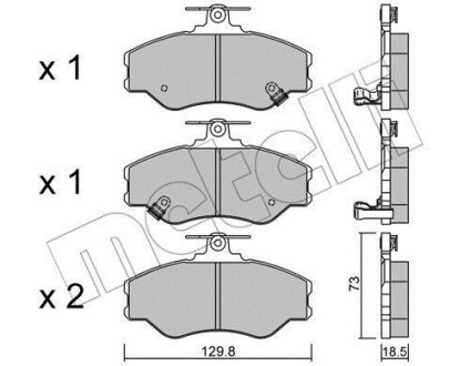 Комплект тормозных колодок, дисковый механизм Metelli 2203660