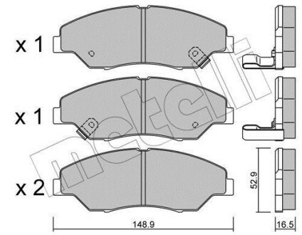 Комплект тормозных колодок, дисковый механизм Metelli 2203760