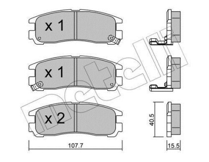 Комплект гальмівних колодок (дискових) Metelli 2203980