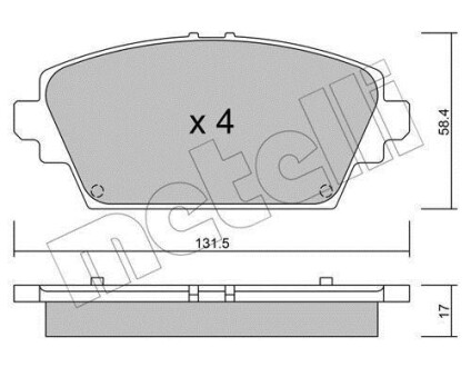 Комплект гальмівних колодок (дискових) Metelli 2204640