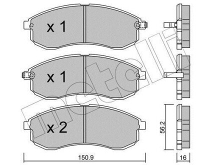 Комплект тормозных колодок (дисковых) Metelli 2204820 (фото 1)