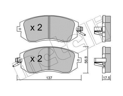 Комплект тормозных колодок (дисковых) Metelli 2205001