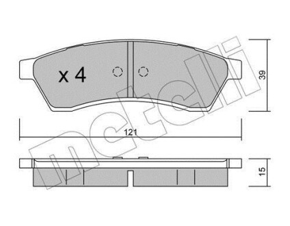 Комплект тормозных колодок, дисковый механизм Metelli 2205100