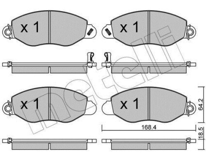 Комплект тормозных колодок (дисковых) Metelli 2205360