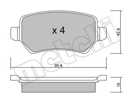 Комплект тормозных колодок Metelli 2205421