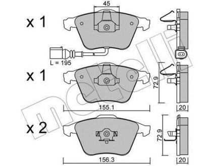 Комплект тормозных колодок (дисковых) Metelli 2205492