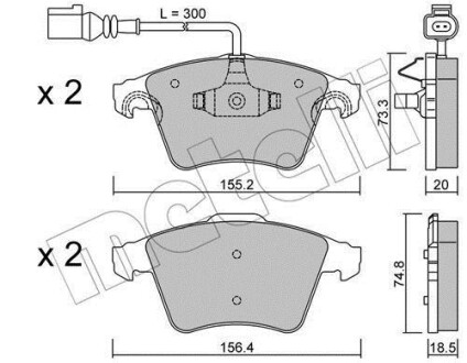 Комплект тормозных колодок (дисковых) Metelli 2205522