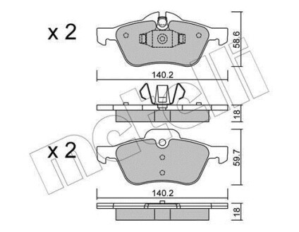 Комплект тормозных колодок (дисковых) Metelli 2205550