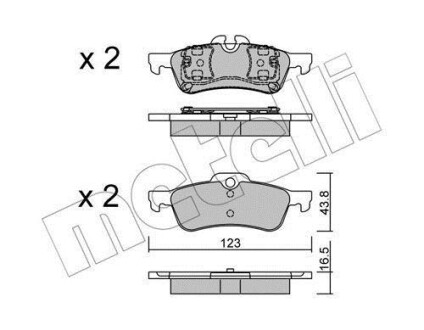 Комплект тормозных колодок (дисковых) Metelli 2205560 (фото 1)