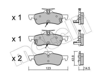 Комплект тормозных колодок (дисковых) Metelli 2205562