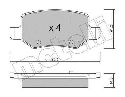 Комплект гальмівних колодок (дискових) Metelli 2205650 (фото 1)