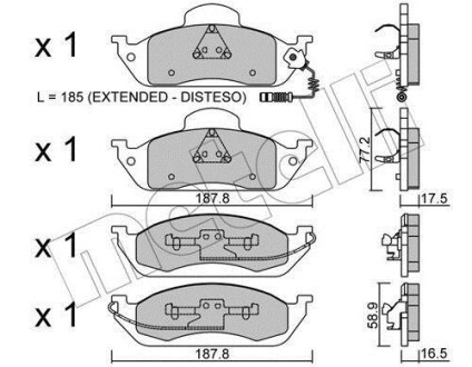 Комплект гальмівних колодок (дискових) Metelli 2205690