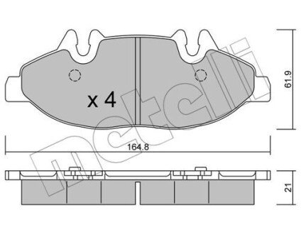 Комплект тормозных колодок Metelli 2205750