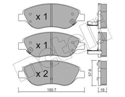 Комплект тормозных колодок (дисковых) Metelli 2205772